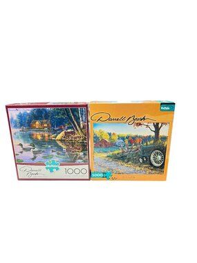 Darrell Bush Buffalo Games Early Reflections Morning Run Jigsaw Puzzle Set of 2
